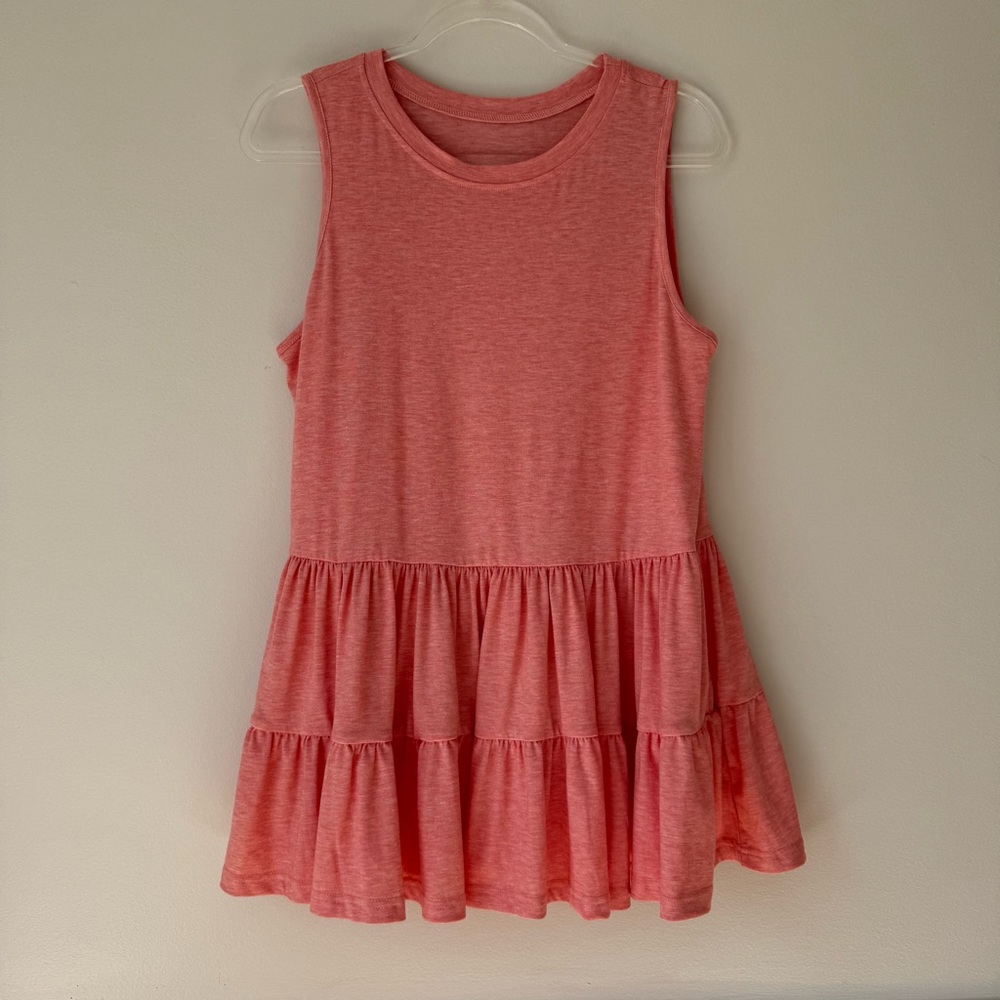 Chic Coral Sleeveless Tiered Top Sz L